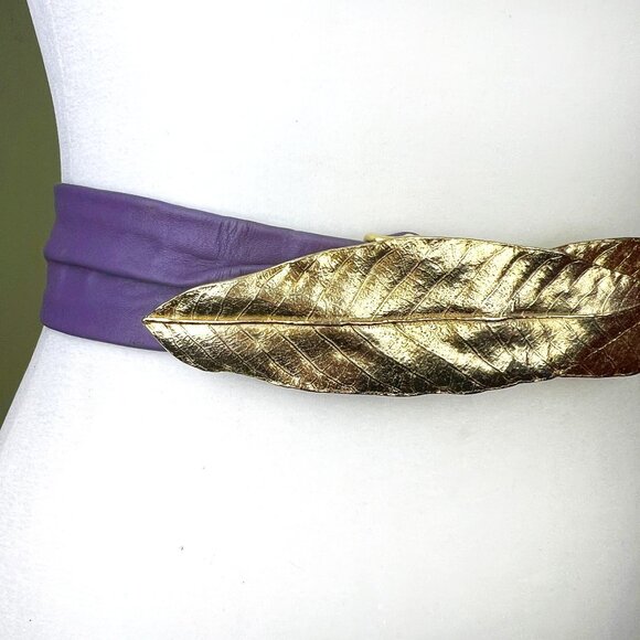 1982 Vintage Belt, © Mini Di N, Purple Leather & Gold Leaf, Gay Boyer New York